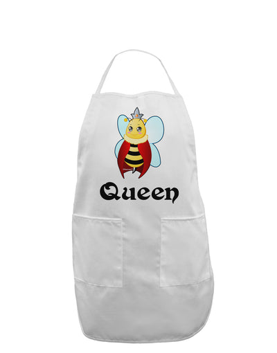 Queen Bee Text 2 Adult Apron-Bib Apron-TooLoud-White-One-Size-Davson Sales