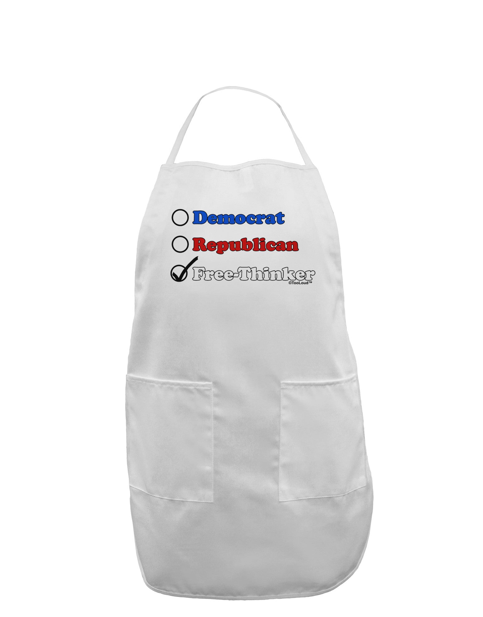 Free Thinker Checklist Adult Apron-Bib Apron-TooLoud-White-One-Size-Davson Sales