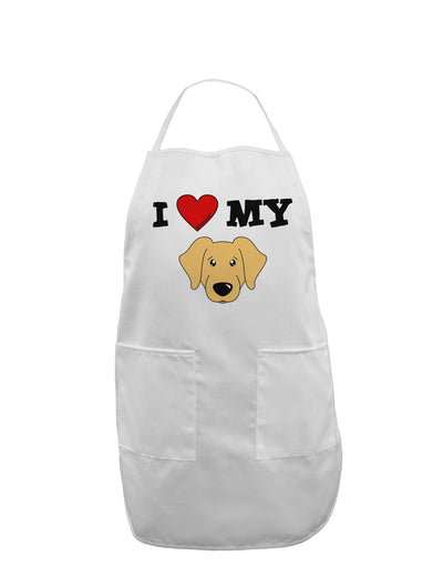 I Heart My - Cute Golden Retriever Dog Adult Apron by TooLoud-Bib Apron-TooLoud-White-One-Size-Davson Sales