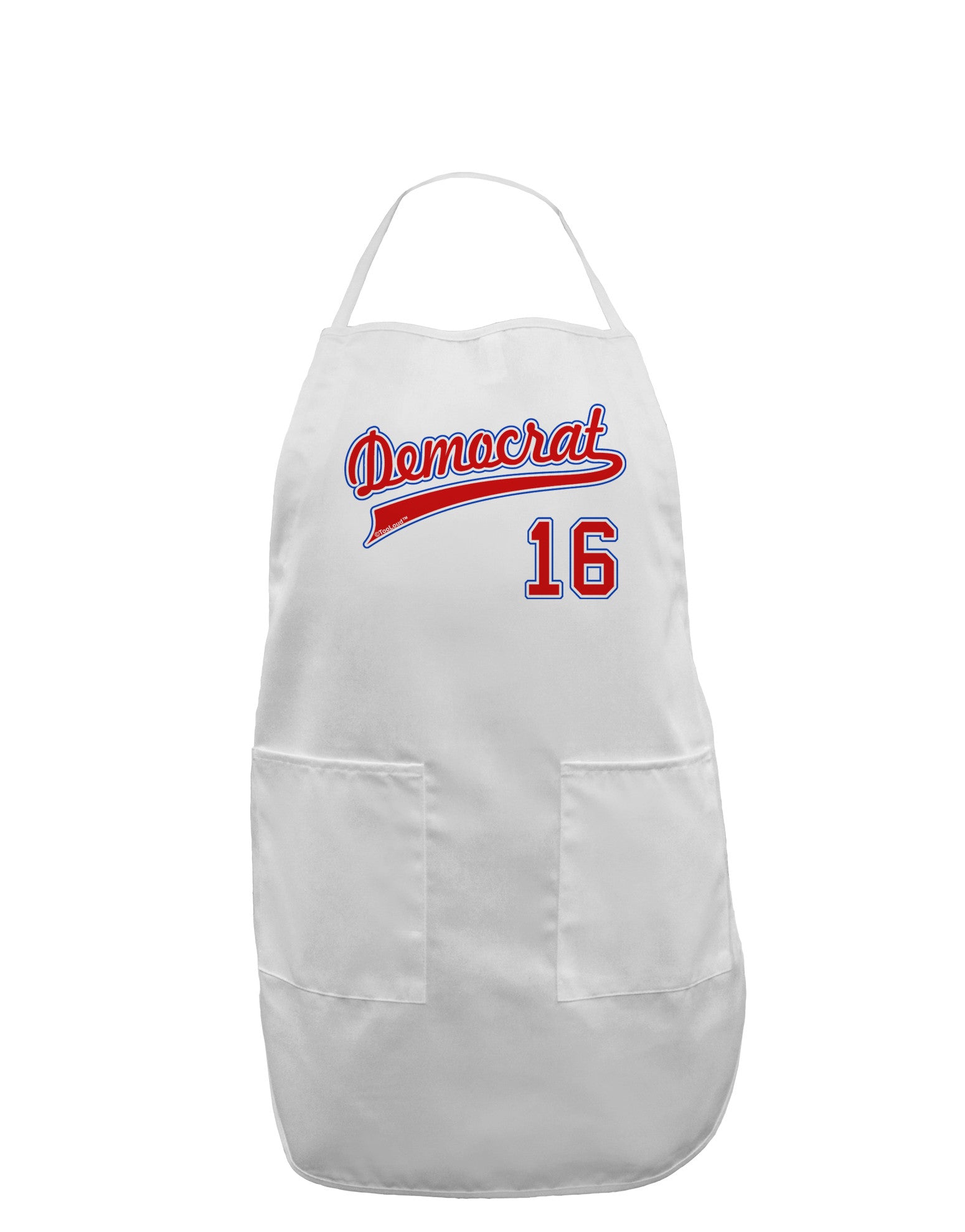 Democrat Jersey 16 Adult Apron-Bib Apron-TooLoud-White-One-Size-Davson Sales