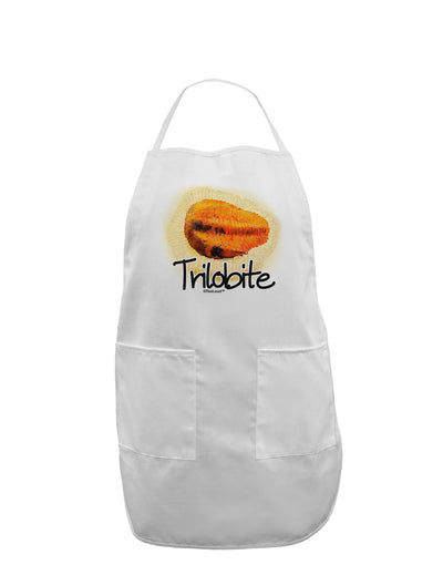 Trilobite Fossil Watercolor Text Adult Apron-Bib Apron-TooLoud-White-One-Size-Davson Sales