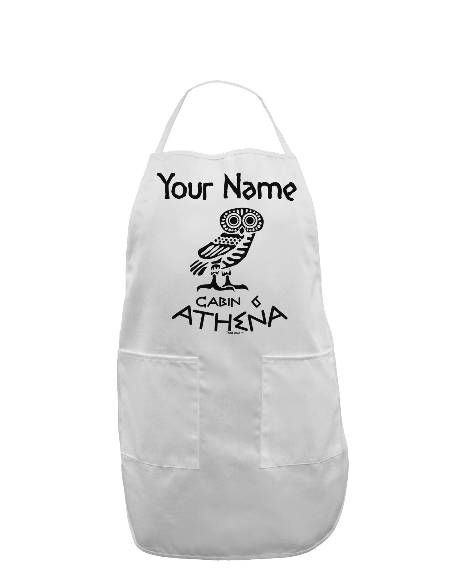 Personalized Cabin 6 Athena Adult Apron by-Bib Apron-TooLoud-White-One-Size-Davson Sales
