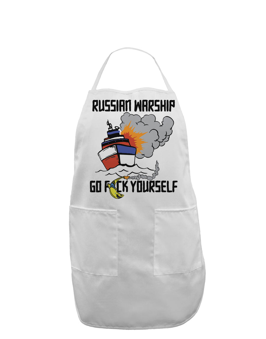 Russian Warship go F Yourself Adult Apron-Bib Apron-TooLoud-White-One-Size-Davson Sales