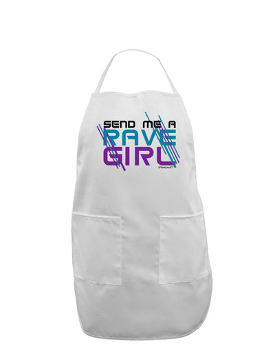 Send Me A Rave Girl Adult Apron-Bib Apron-TooLoud-White-One-Size-Davson Sales