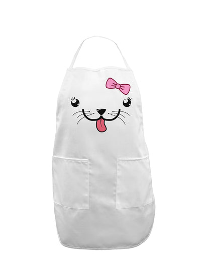 Kyu-T Face - Puppina Cute Girl Puppy Dog Adult Apron-Bib Apron-TooLoud-White-One-Size-Davson Sales