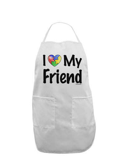 I Heart My Friend - Autism Awareness Adult Apron by TooLoud-Bib Apron-TooLoud-White-One-Size-Davson Sales