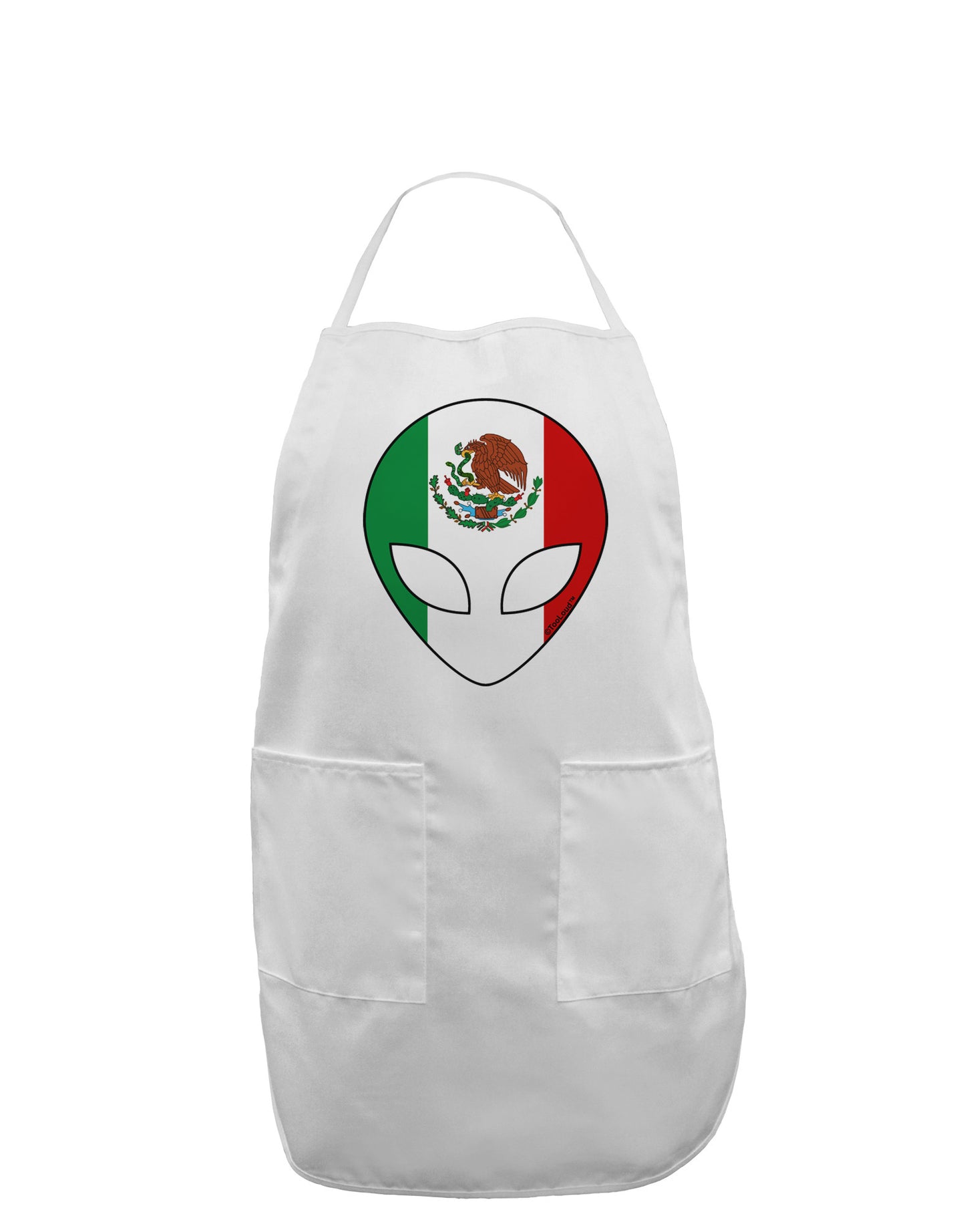 Mexican Flag Extraterrestrial Adult Apron-Bib Apron-TooLoud-White-One-Size-Davson Sales