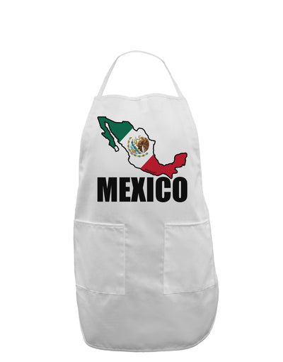 Mexico Outline - Mexican Flag - Mexico Text Adult Apron by TooLoud-Bib Apron-TooLoud-White-One-Size-Davson Sales