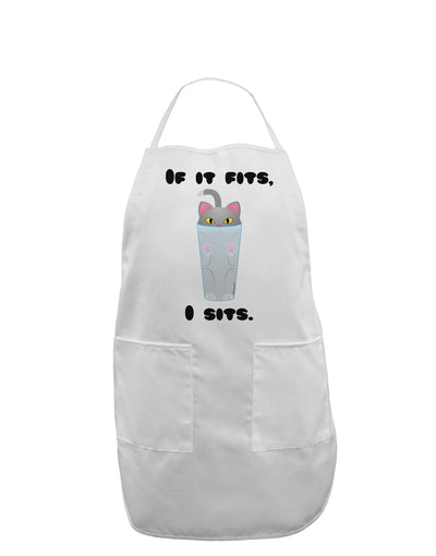 If It Fits - Cute Cat Design Adult Apron by TooLoud-Bib Apron-TooLoud-White-One-Size-Davson Sales