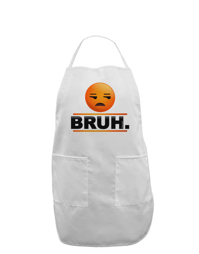 Bruh Emoji Adult Apron-Bib Apron-TooLoud-White-One-Size-Davson Sales