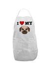 I Heart My - Cute Pug Dog - Fawn Adult Apron by TooLoud-Bib Apron-TooLoud-White-One-Size-Davson Sales