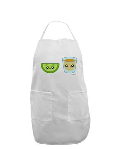 Cute Tequila Shot and Lime Wedge Adult Apron by TooLoud-Bib Apron-TooLoud-White-One-Size-Davson Sales