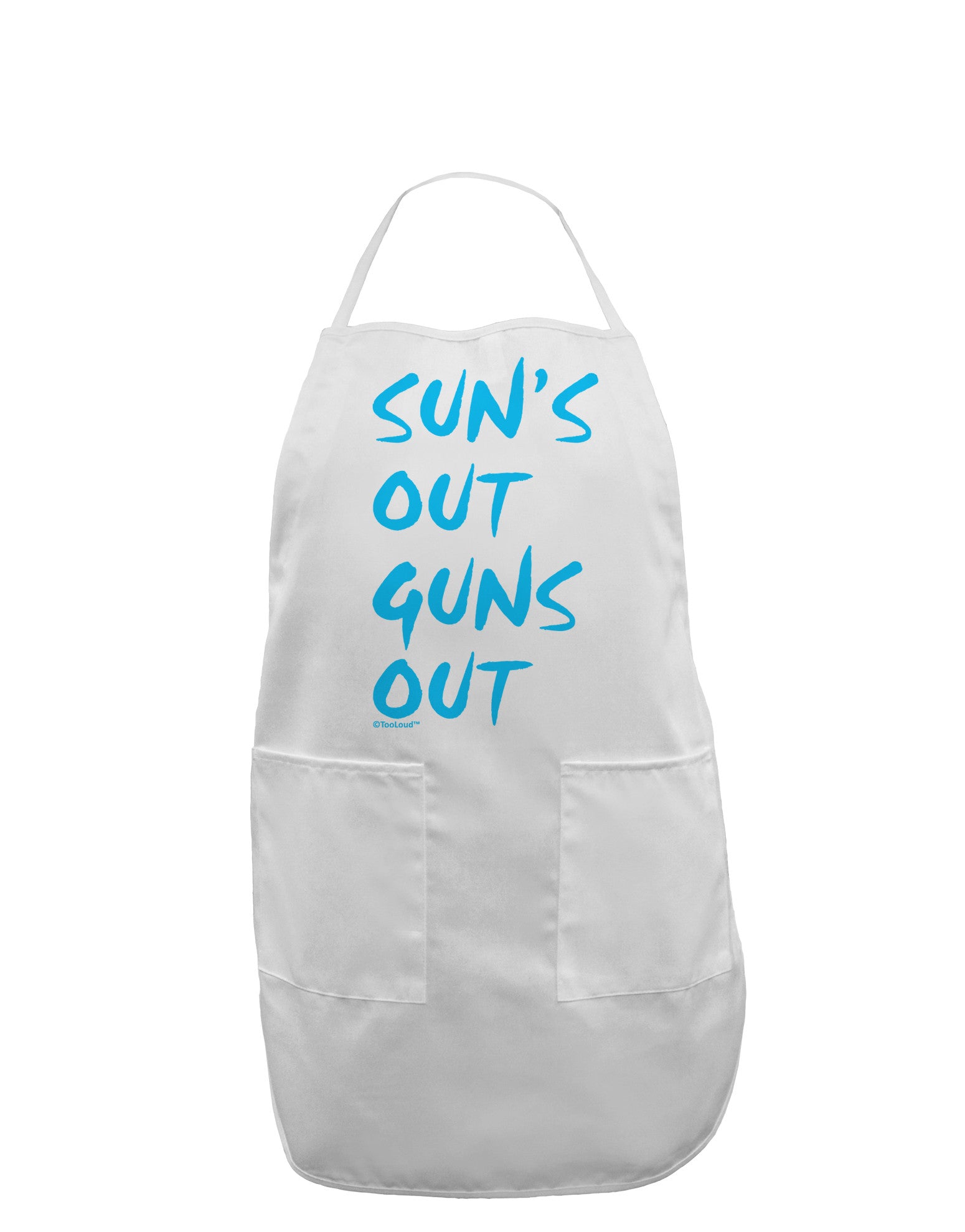 Suns Out Guns Out - Blue Adult Apron-Bib Apron-TooLoud-White-One-Size-Davson Sales