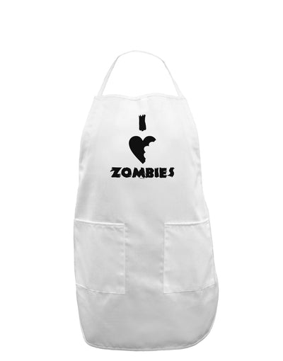 I Heart Zombies - Funny - Halloween Adult Apron-Bib Apron-TooLoud-White-One-Size-Davson Sales