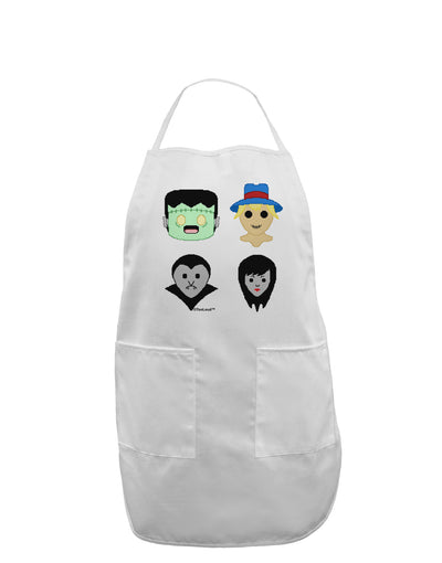 Cute Pixel Monsters Adult Apron-Bib Apron-TooLoud-White-One-Size-Davson Sales