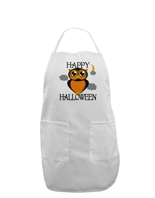 Owl Orange Text Adult Apron-Bib Apron-TooLoud-White-One-Size-Davson Sales