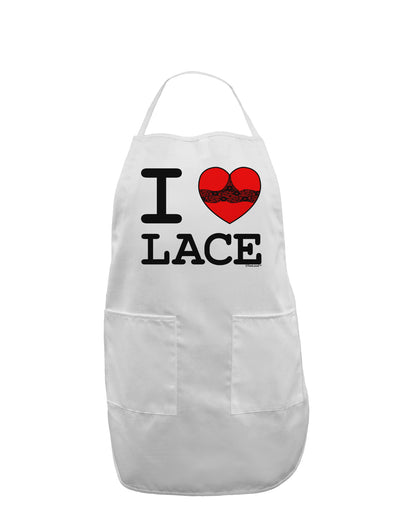 I Love Heart Lace Adult Apron-Bib Apron-TooLoud-White-One-Size-Davson Sales