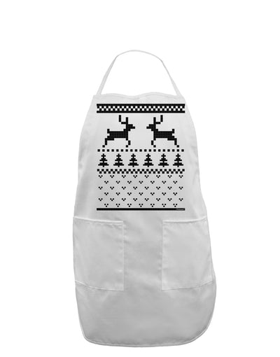 Ugly Christmas Sweater Reindeer Pattern Adult Apron-Bib Apron-TooLoud-White-One-Size-Davson Sales