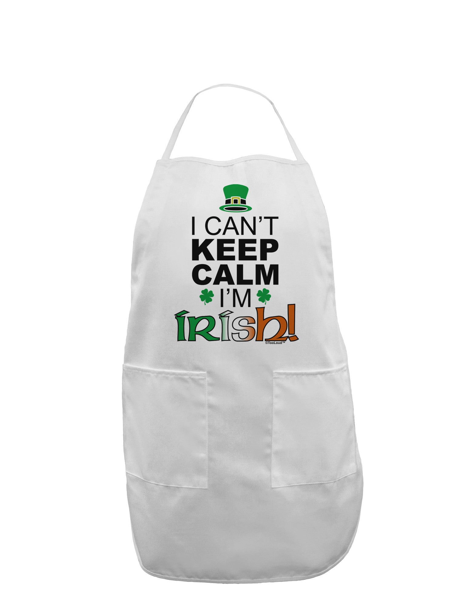 I Can't Keep Calm I'm Irish Adult Apron-Bib Apron-TooLoud-White-One-Size-Davson Sales