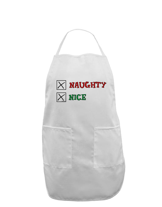 Naughty or Nice Christmas - Naughty and Nice Adult Apron-Bib Apron-TooLoud-White-One-Size-Davson Sales