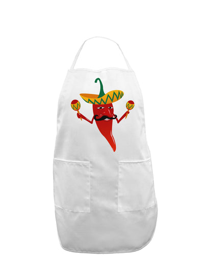 Red Hot Mexican Chili Pepper Adult Apron-Bib Apron-TooLoud-White-One-Size-Davson Sales