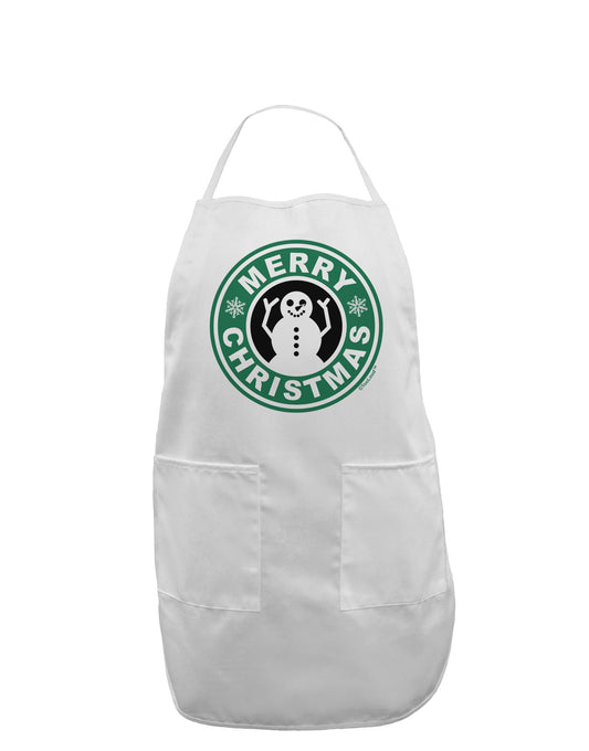 Merry Christmas Latte Logo Adult Apron-Bib Apron-TooLoud-White-One-Size-Davson Sales