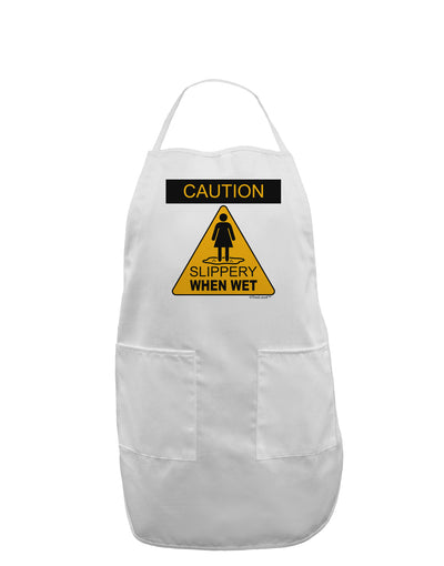 Slippery When Wet Adult Apron-Bib Apron-TooLoud-White-One-Size-Davson Sales