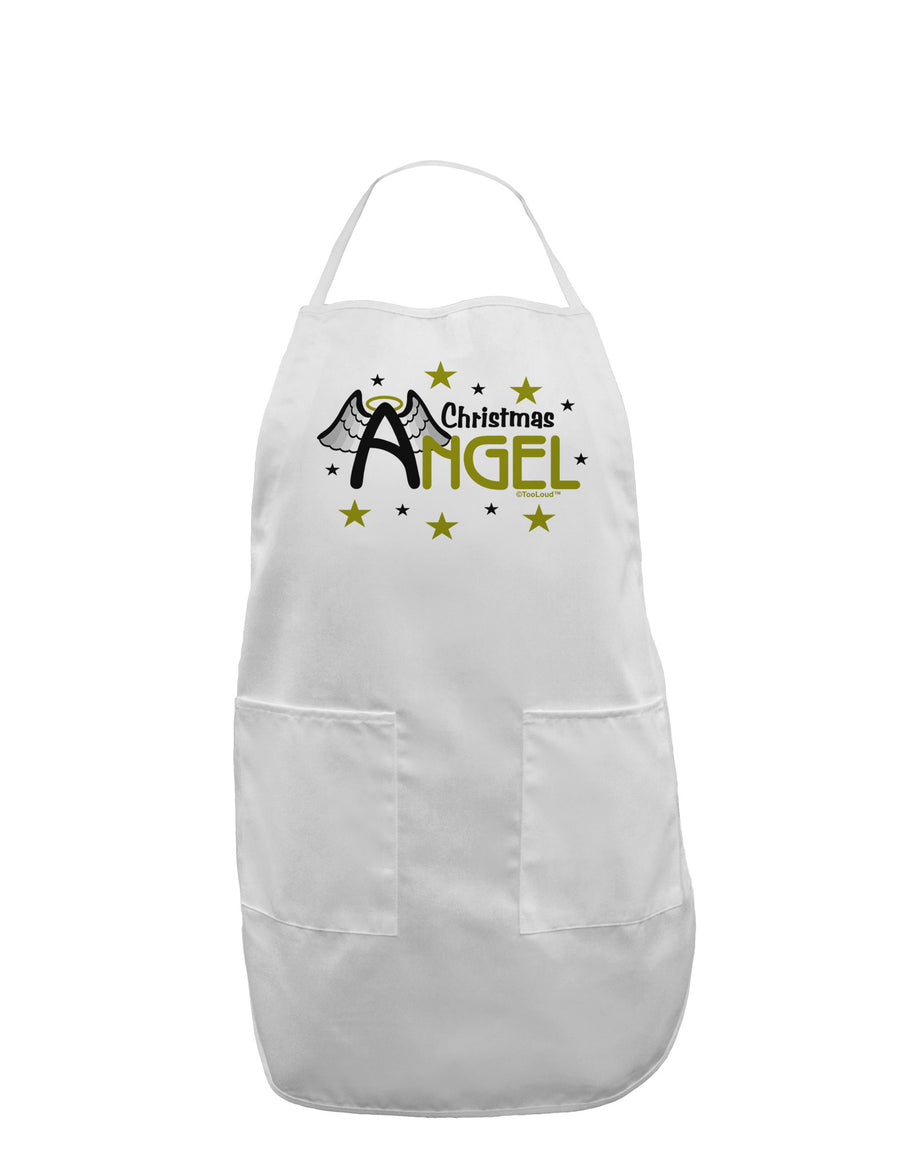 Christmas Angel Text Adult Apron-Bib Apron-TooLoud-White-One-Size-Davson Sales