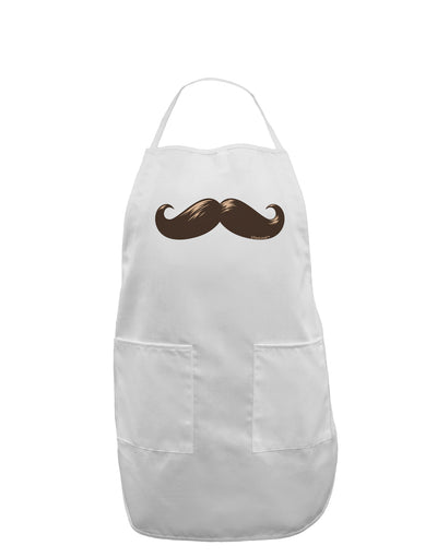 Big Brown Mustache Adult Apron-Bib Apron-TooLoud-White-One-Size-Davson Sales