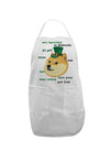St Patricks Day Leprechaun Doge Adult Apron-Bib Apron-TooLoud-White-One-Size-Davson Sales