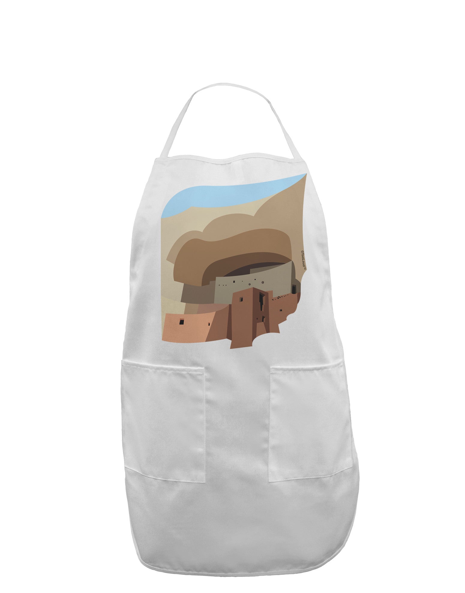 Montezuma Castle Artwork Adult Apron-Bib Apron-TooLoud-White-One-Size-Davson Sales