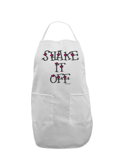 Shake It Off Text Cute with Hearts Adult Apron by TooLoud-Bib Apron-TooLoud-White-One-Size-Davson Sales