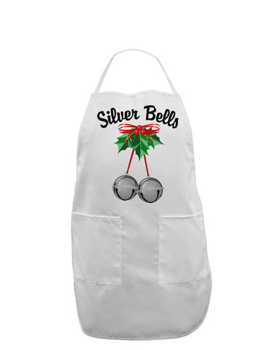 Silver Bells Adult Apron by-Bib Apron-TooLoud-White-One-Size-Davson Sales