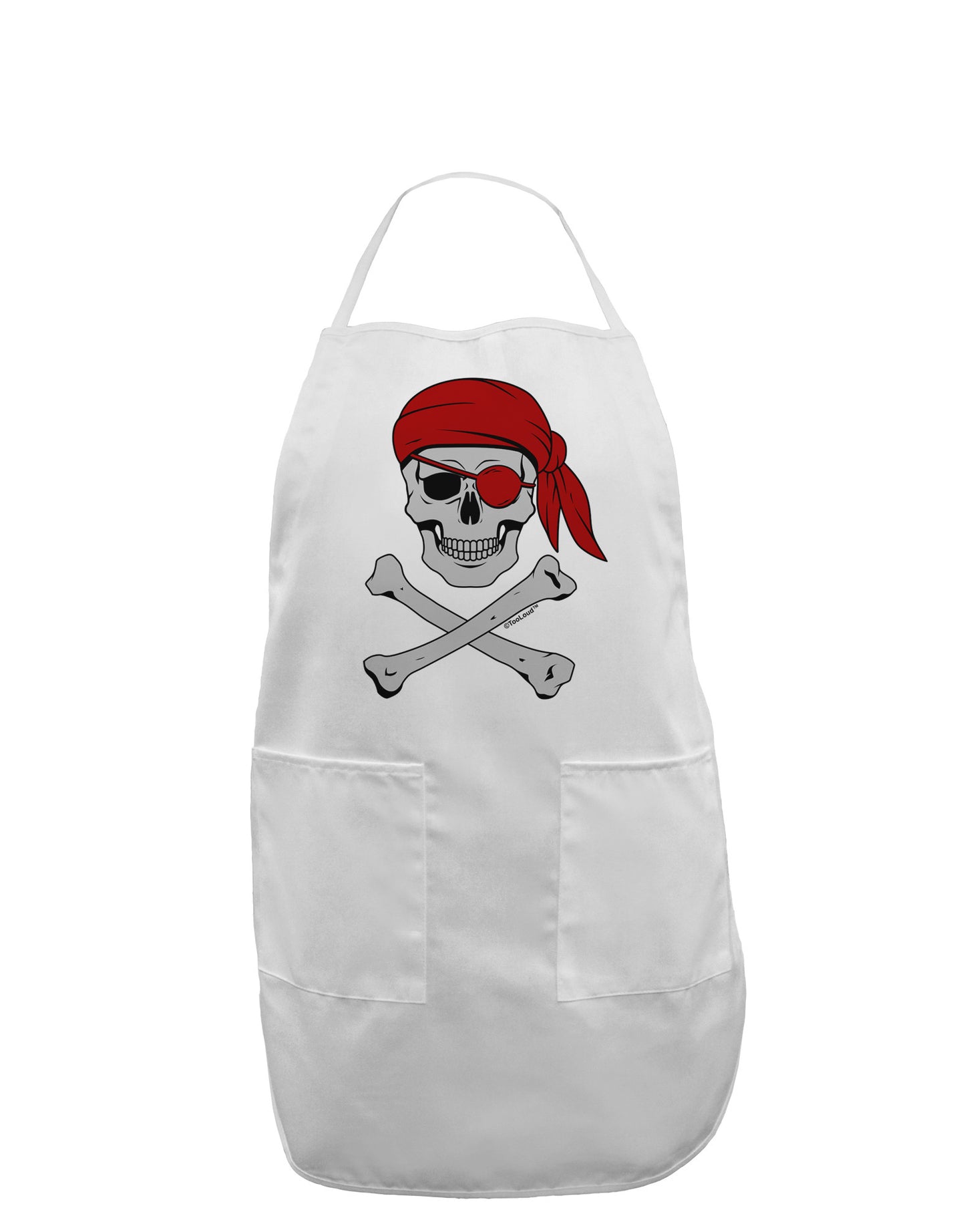 Pirate Skull Adult Apron-Bib Apron-TooLoud-White-One-Size-Davson Sales