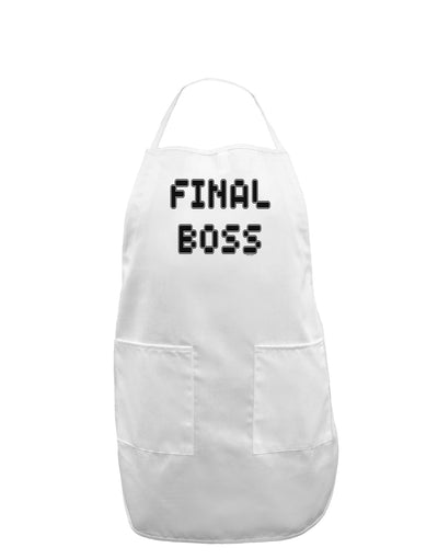 Final Boss Text - Boss Day Adult Apron-Bib Apron-TooLoud-White-One-Size-Davson Sales