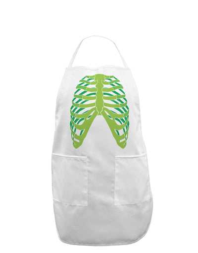 Human Green Skeleton Bones Ribcage Adult Apron-Bib Apron-TooLoud-White-One-Size-Davson Sales