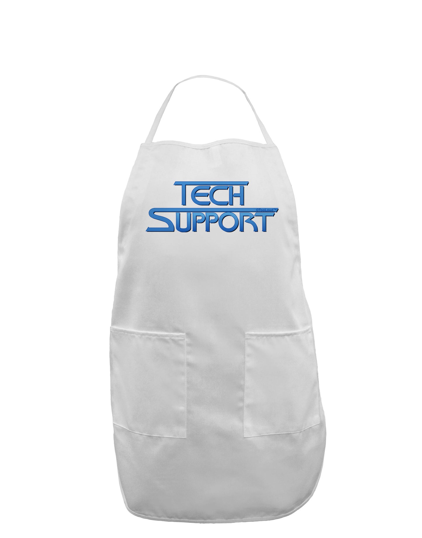 Tech Support Logo Adult Apron-Bib Apron-TooLoud-White-One-Size-Davson Sales
