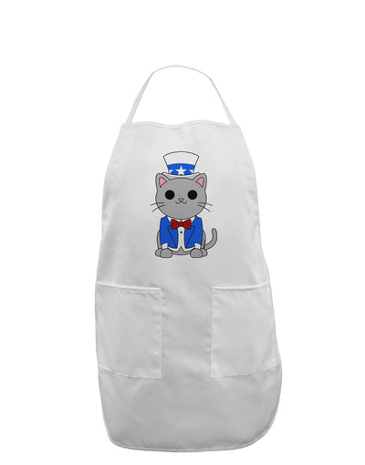 Patriotic Cat Adult Apron by TooLoud-Bib Apron-TooLoud-White-One-Size-Davson Sales