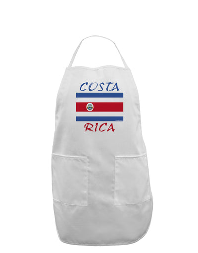 Costa Rica Flag Adult Apron-Bib Apron-TooLoud-White-One-Size-Davson Sales