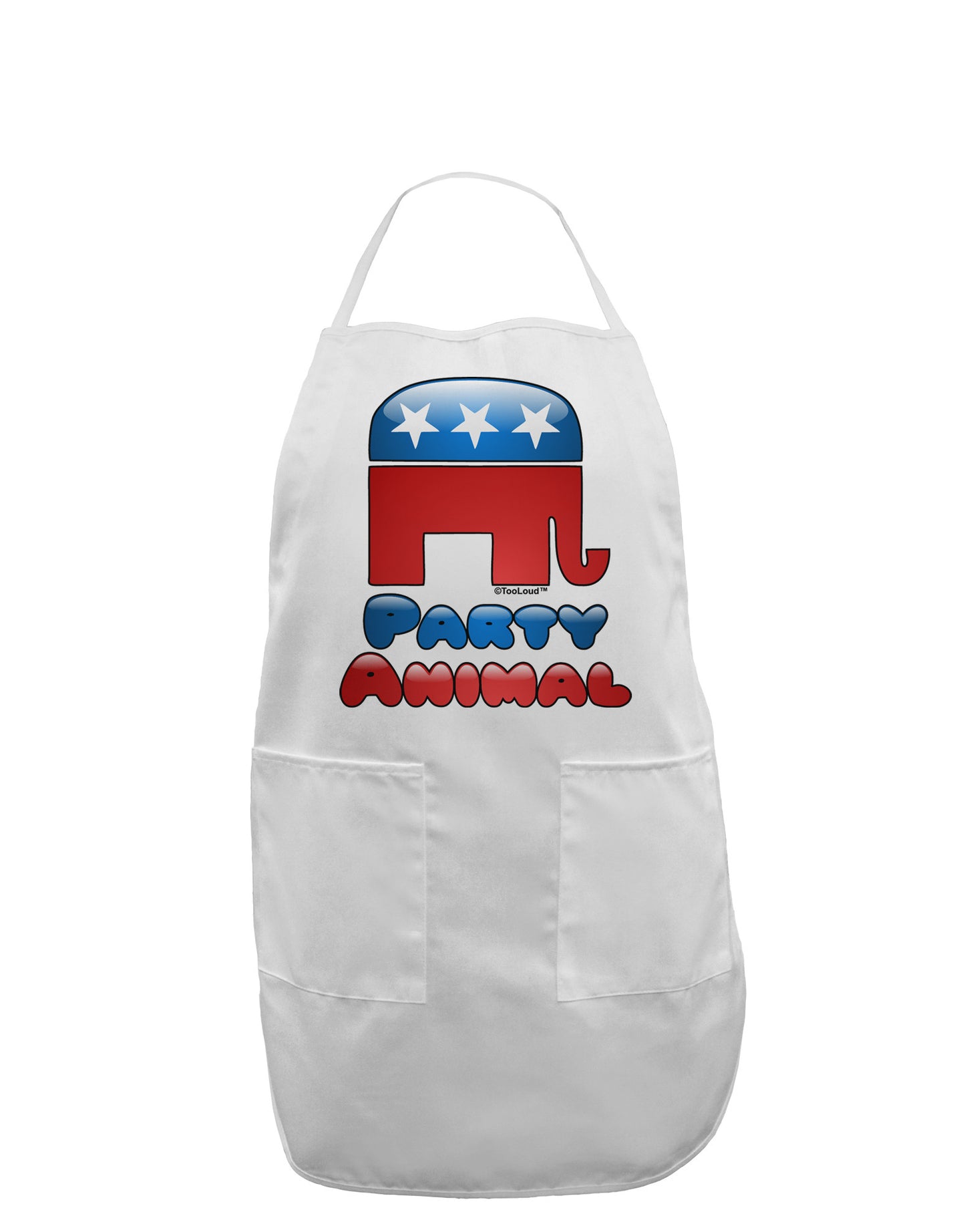 Republican Party Animal Adult Apron-Bib Apron-TooLoud-White-One-Size-Davson Sales