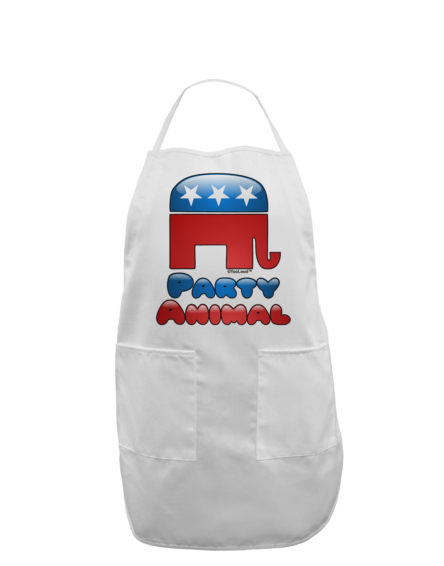 Republican Party Animal Adult Apron-Bib Apron-TooLoud-White-One-Size-Davson Sales
