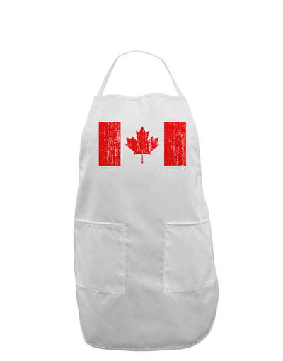 Distressed Canadian Flag Maple Leaf Adult Apron-Bib Apron-TooLoud-White-One-Size-Davson Sales