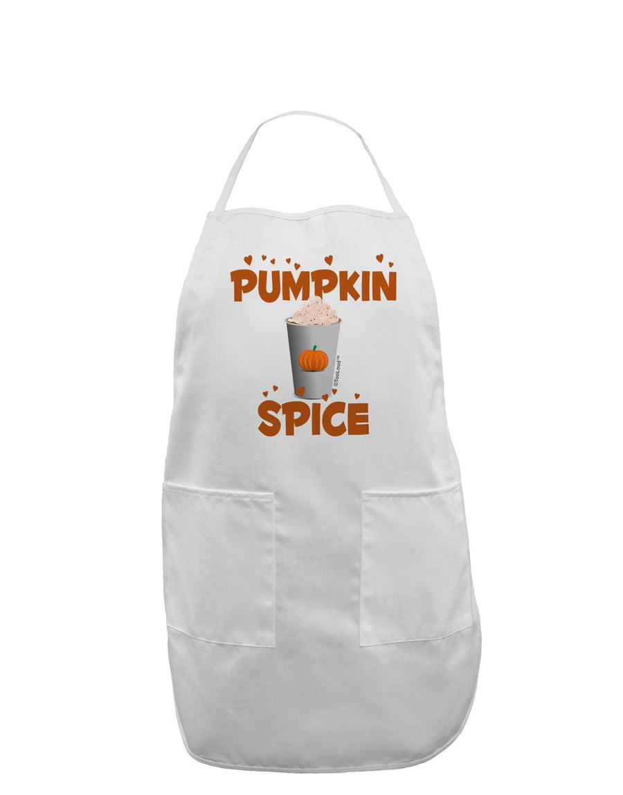 Pumpkin Spice Latte Hearts Adult Apron-Bib Apron-TooLoud-White-One-Size-Davson Sales