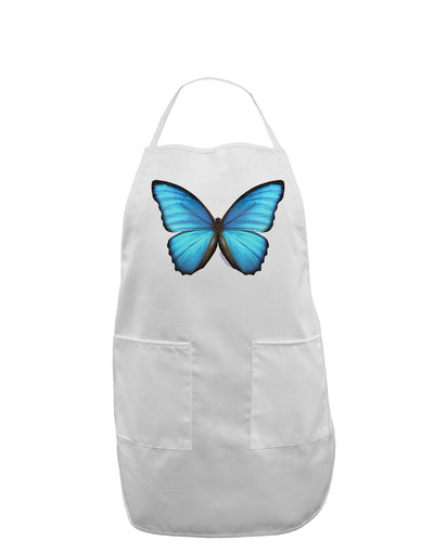 Big Blue Butterfly Adult Apron-Bib Apron-TooLoud-White-One-Size-Davson Sales