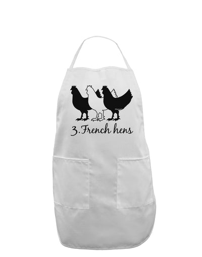 Three French Hens Text Adult Apron-Bib Apron-TooLoud-White-One-Size-Davson Sales