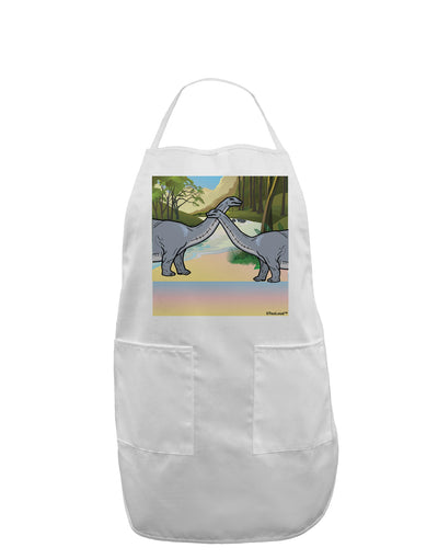 Diplodocus Longus - Without Name Adult Apron-Bib Apron-TooLoud-White-One-Size-Davson Sales