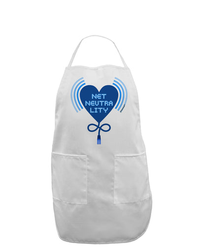 Heart Net Neutrality Adult Apron-Bib Apron-TooLoud-White-One-Size-Davson Sales