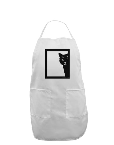 Cat Peeking Adult Apron by TooLoud-Bib Apron-TooLoud-White-One-Size-Davson Sales