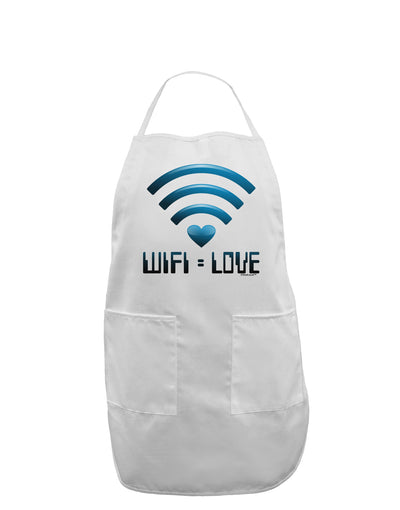 TooLoud Wifi Equals Love Adult Apron-Bib Apron-TooLoud-White-One-Size-Davson Sales