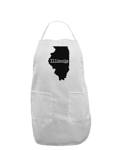 Illinois - United States Shape Adult Apron by TooLoud-Bib Apron-TooLoud-White-One-Size-Davson Sales